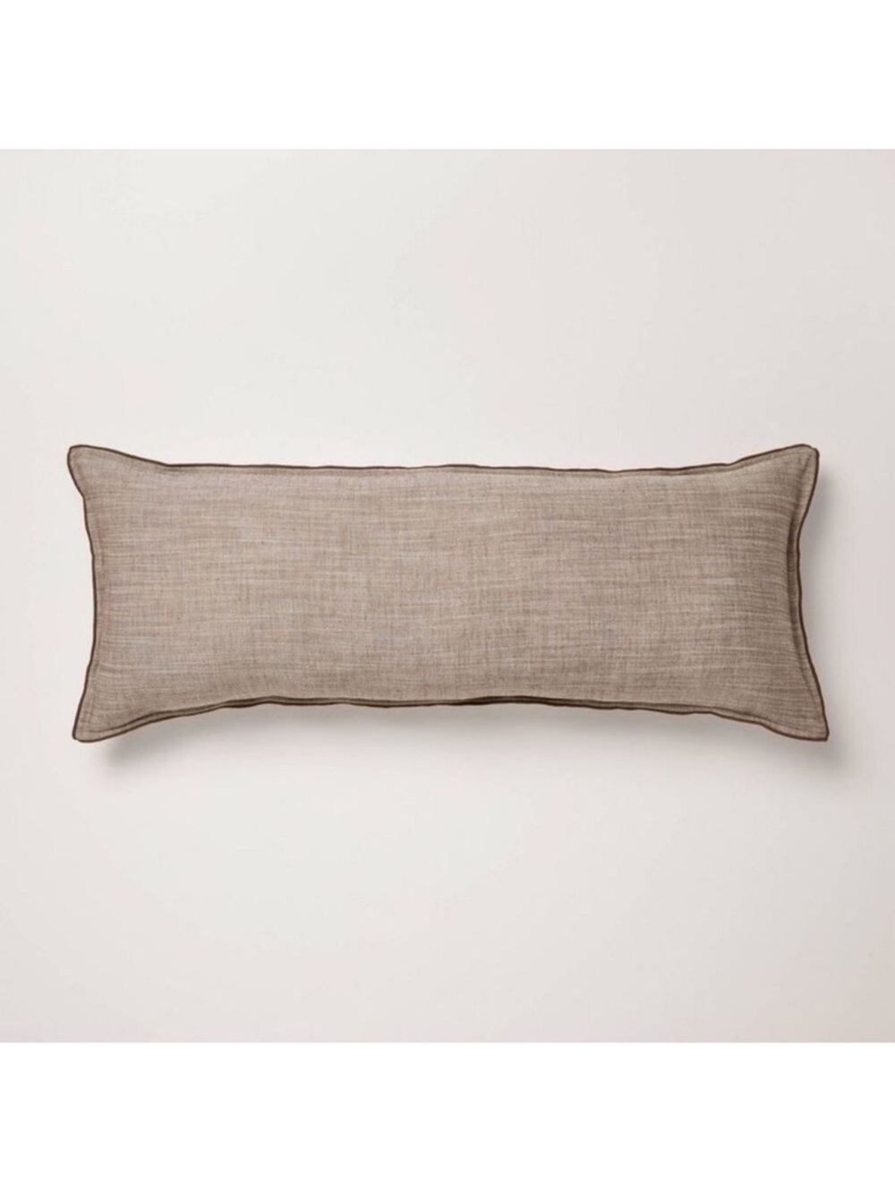 Hearth and hand with magnolia Neutral Beige Lumbar Pillow with Brown Piping
